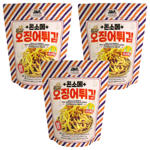 수산곳간 콘소메 오징어튀김, 3개, 80g