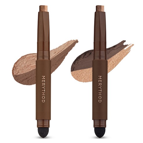 메리쏘드 투톤 섀도우 0.9g x 2종 세트, 1개, 골든헤이즐, 러즈틱브라운