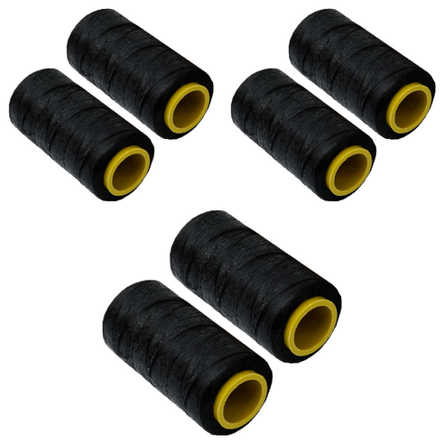 가죽공예 왁스실 초사용 1mm x 220m, 블랙, 6개
