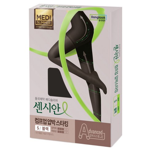 동국제약 센시안 컴프업 압박스타킹 블랙, 1개, 팬티형