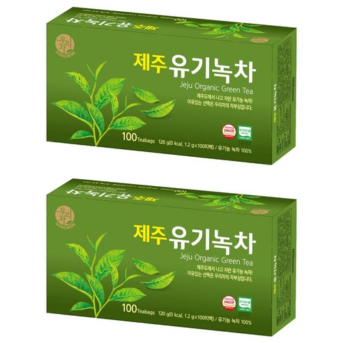우리차 제주 유기녹차, 1.2g, 100개입, 2개