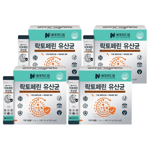 네이처드림 락토페린 유산균 30p, 4개, 45g