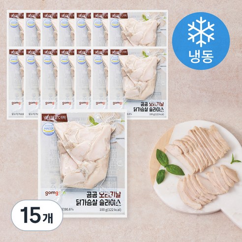 곰곰 오리지날 닭가슴살 슬라이스 (냉동), 100g, 15개