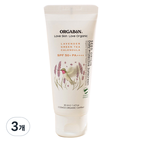 오가본 씨앗품은 유기농 데일리 안심 선크림 SPF50+ PA++++, 3개, 50ml
