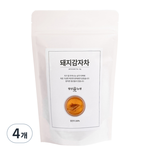청년농원 저온가공 돼지감자차 삼각티백, 1g, 50개입, 4개