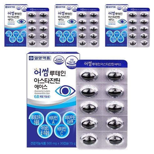 일양약품 어썸 루테인 아스타잔틴 헤마토코쿠스 에이스, 30정, 4개