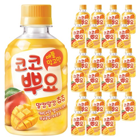 [팔도] 코코뿌요 애플망고맛 280ml 6개 말캉말캉츄츄 커다란 젤리가 듬뿍 무균공법 무보존료 나타드코코, 36개