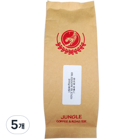 정글인터내셔널 블로섬 블렌드 원두, 200g, 5개, 홀빈(분쇄안함)