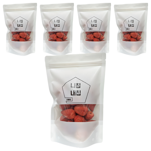 동결건조 달콤하고 바삭한 말린 딸기, 60g, 5개