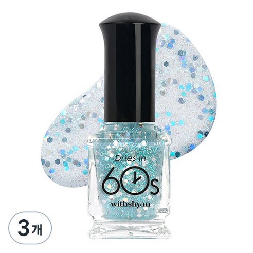 위드샨 60초 매니큐어 글리터 9ml, M17 버블버블, 3개
