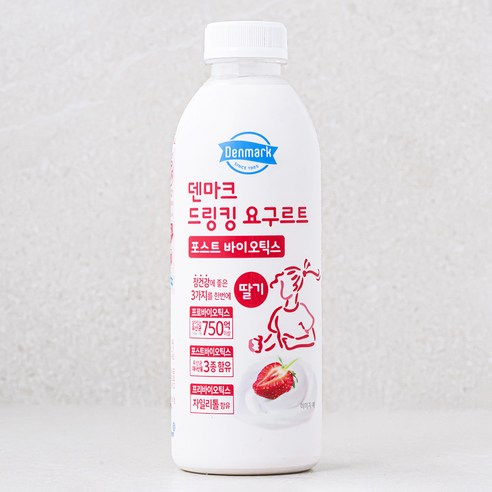 덴마크 드링킹 요구르트 포스트 바이오틱스 딸기, 750ml, 2개