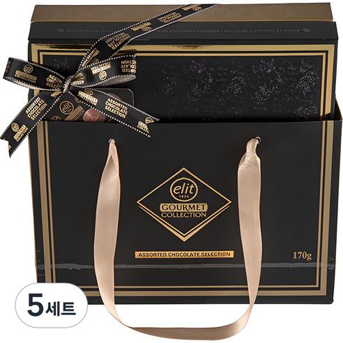 elit 고메 어쏘티드 셀렉션 초콜렛 세트 블랙, 170g, 5세트