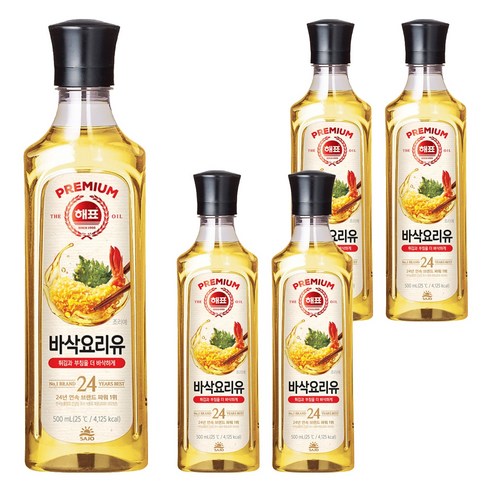 해표 바삭 요리유, 5개, 500ml