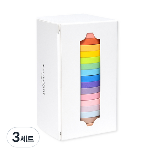 모노라이크 아르떼 마스킹테이프 18종 세트 47mm x 5mm x 10m, Sherbet slim, 3세트