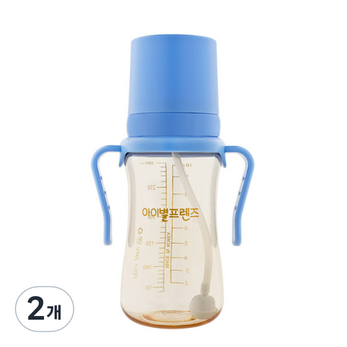 아이별프렌즈 국내 제조 PESU 빨대컵 300ml, 다크블루, 2개