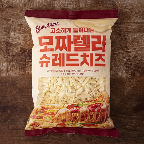   고소하게 늘어나는 모짜렐라 슈레드치즈, 1kg, 1개