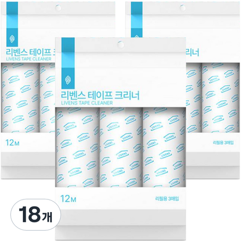 자우버탁 사선컷팅 돌돌이 테이프 클리너 리필 3p, 18개
