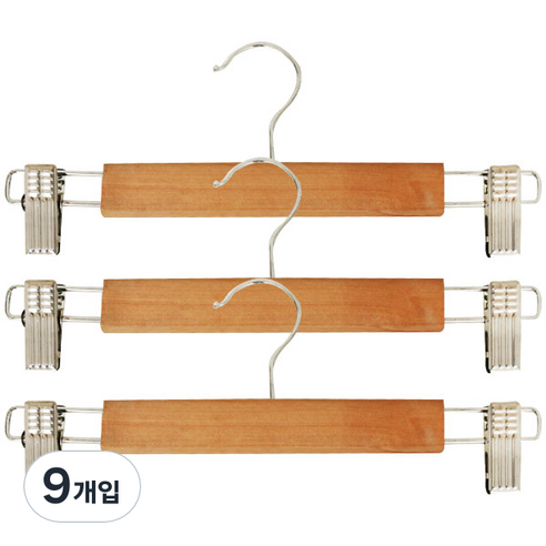 영스타 원목 바지걸이, 혼합 색상, 9개