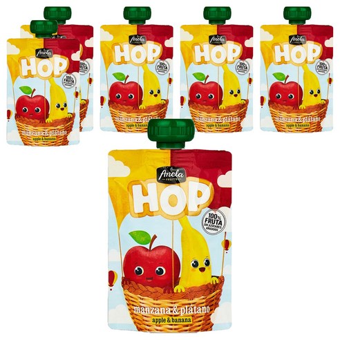아넬라 HOP 과일 퓨레, 100g, 6개, 혼합맛(사과/바나나)