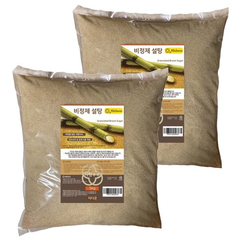 미다온 비정제 설탕, 5kg, 2개