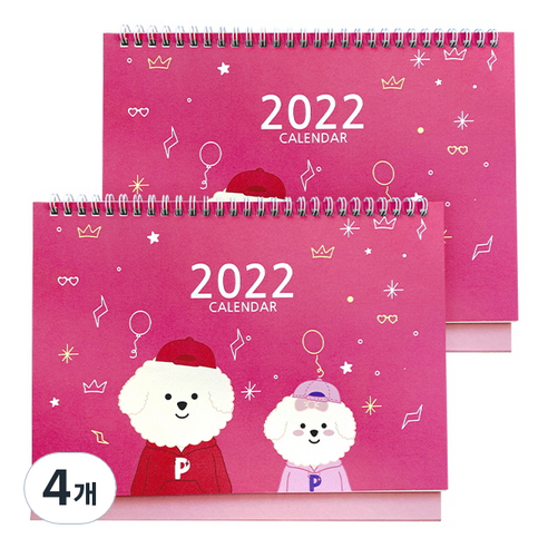 쁘숑앤포숑 2022 데스크 캘린더, 캐주얼, 4개