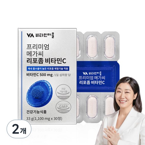 비타민마을 프리미엄 메가씨 리포좀 비타민C 33g, 2개, 30정