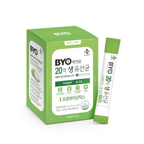 BYO 20억 생유산균 패밀리, 1.5g, 30개입