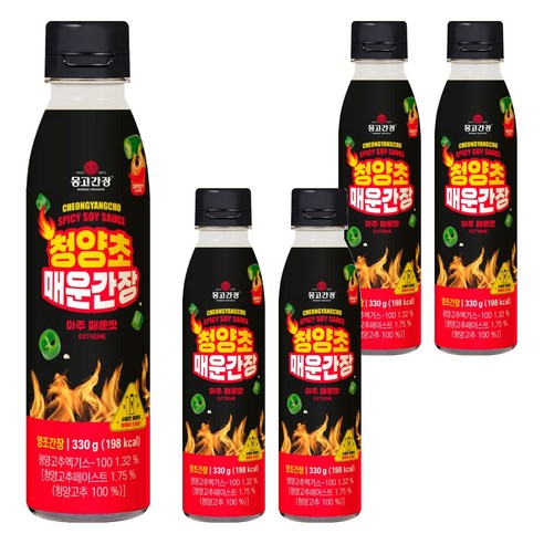 몽고간장 청양초 매운간장 아주매운맛, 330g, 5개