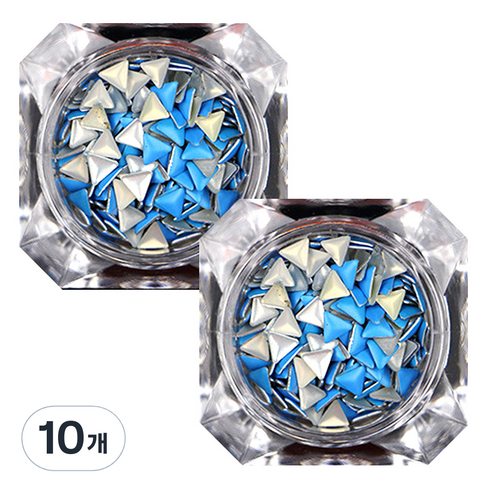 트라이앵글 네일 글리터 4mm, 블루, 10개