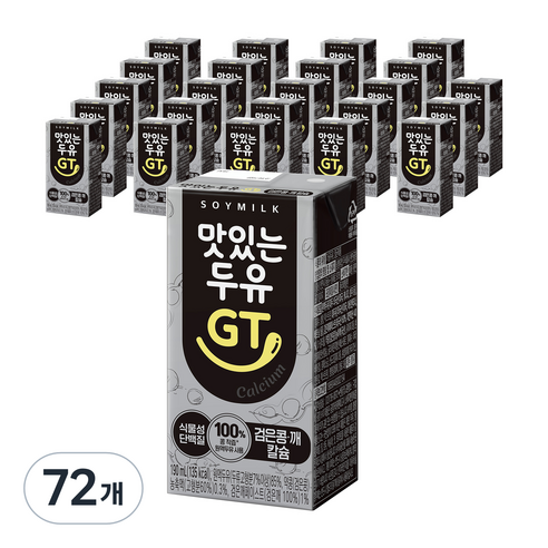 맛있는두유GT 검은콩 깨 칼슘 두유, 190ml, 72개