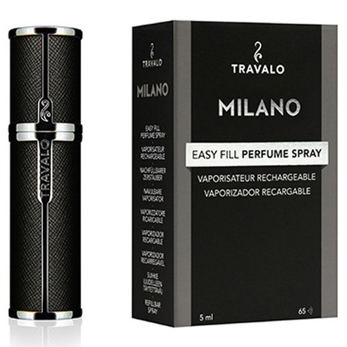 트라발로 밀라노 펌핑식 충전 휴대용 향수공병 5ml, 1개, 블랙