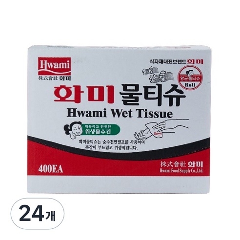 화미 물티슈 롤, 100매, 24개