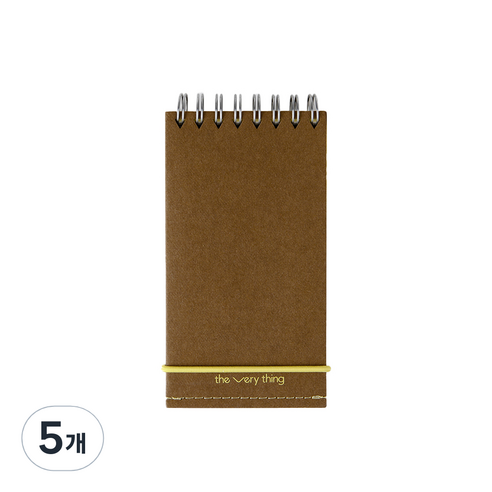 소소문구 더 베리띵 노트 핸디 130mm x 70mm, brown, 5개