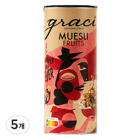 그라시 뮤즐리 과일 시리얼, 5개, 500g