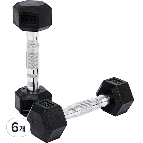 아리프 냄새없는 PEV 헥사곤 덤벨, 2kg, 6개