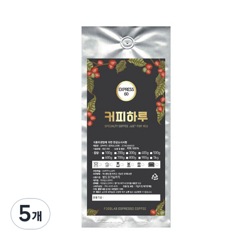 커피하루 EXPRESS 60 원두, 더치커피, 200g, 5개