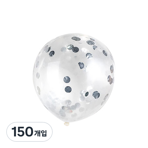 파티팡 컨페티벌룬 30cm, 실버, 150개입