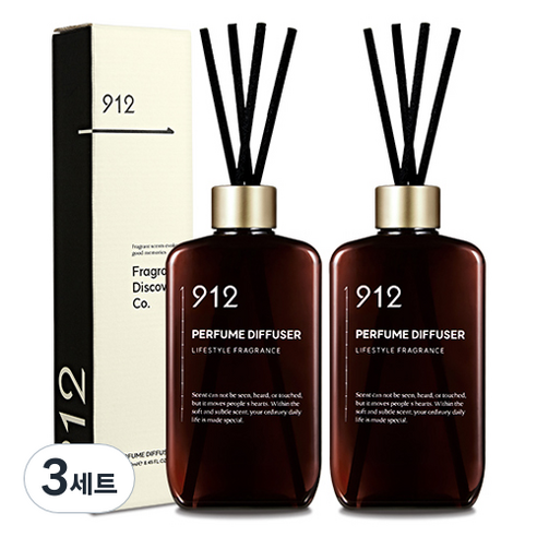 912 퍼퓸 디퓨저 선데이모닝 250ml x 2p + 리드스틱 8p 세트, 3세트