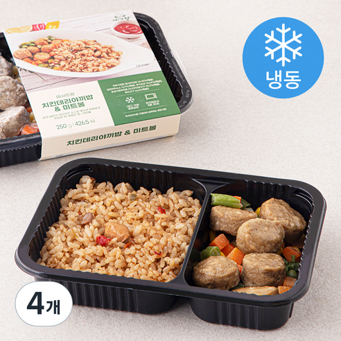 마시뜨랑 치킨데리야끼밥 & 미트볼 (냉동), 250g, 4개