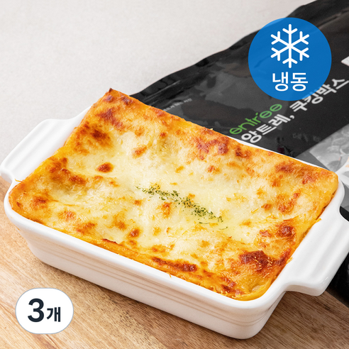 앙트레쿠킹박스 라자냐 2인분 (냉동), 3개, 765g