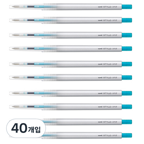 미쓰비시 스타일핏트 단색펜 0.28mm UMN-139, 스카이블루, 40개입