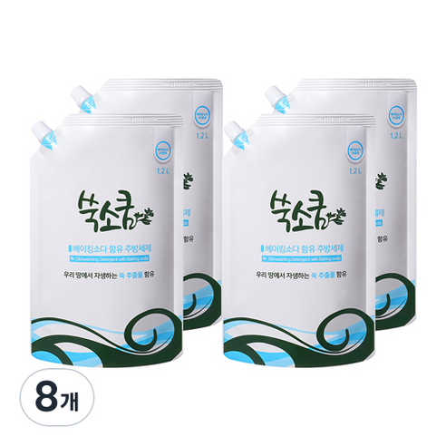 쑥소쿰 베이킹소다 주방세제, 1.2L, 8개