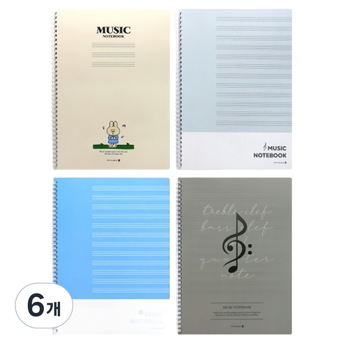 모닝글로리 음악 스프링노트 A4사이즈 오선지, 랜덤발송, 6개