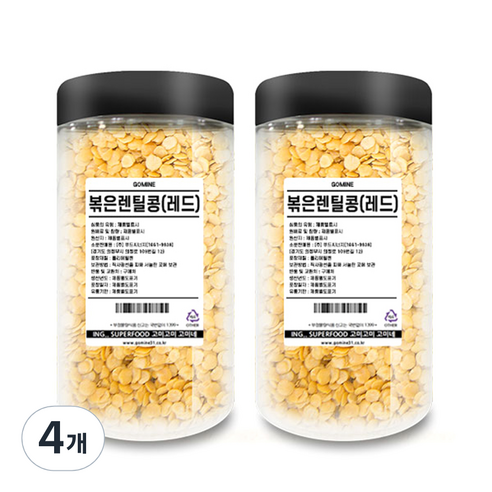 고미네 볶은 레드 렌틸콩, 220g, 4개