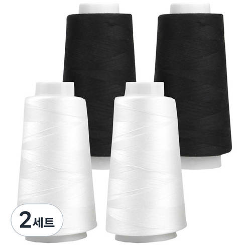 프리미엄 OWL 코아사 실 화이트 2p + 블랙 2p, 혼합색상, 2세트