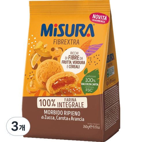 미주라 아란챠 펌프킨 쿠키, 260g, 3개