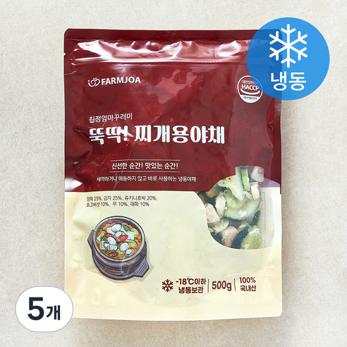 친정엄마꾸러미 뚝딱 찌개용 야채 (냉동), 5개, 500g