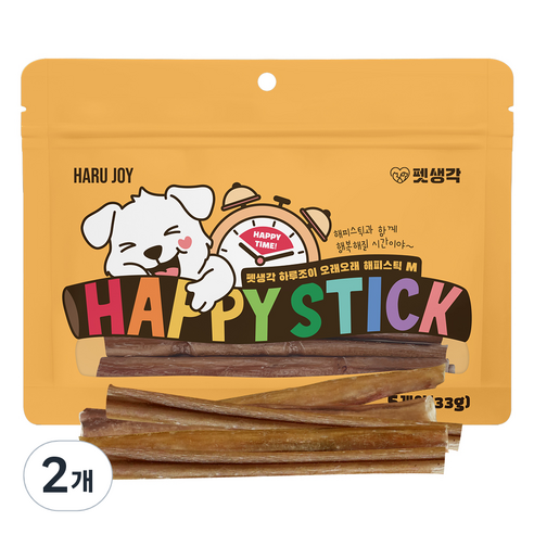 펫생각 강아지 하루조이 오래오래 해피스틱 M, 33g, 2개
