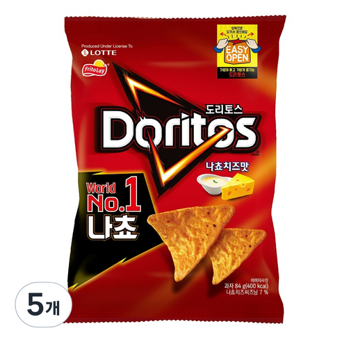 도리토스 나쵸치즈맛 소, 84g, 5개
