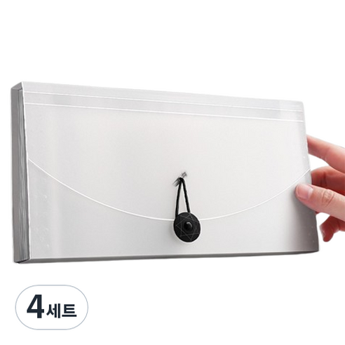 올인셀 다기능 13칸 아코디언 파일 263 x 140 mm + 스티커 세트, 투명(파일), 4세트